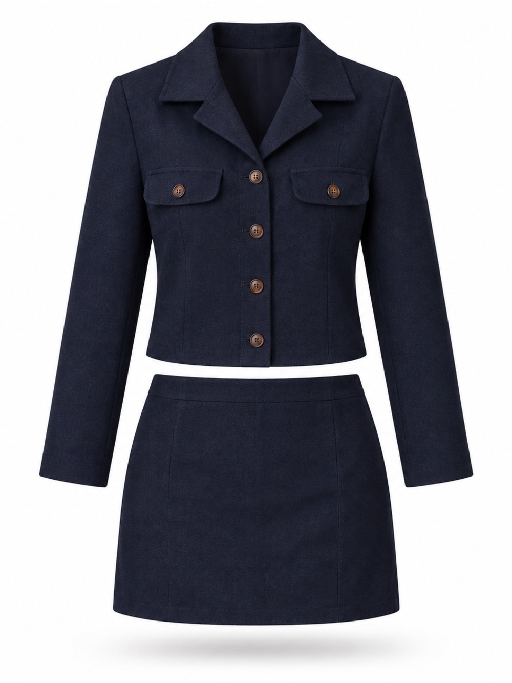 VINTAGE Algo Tailored Navy Skirt Set | 6